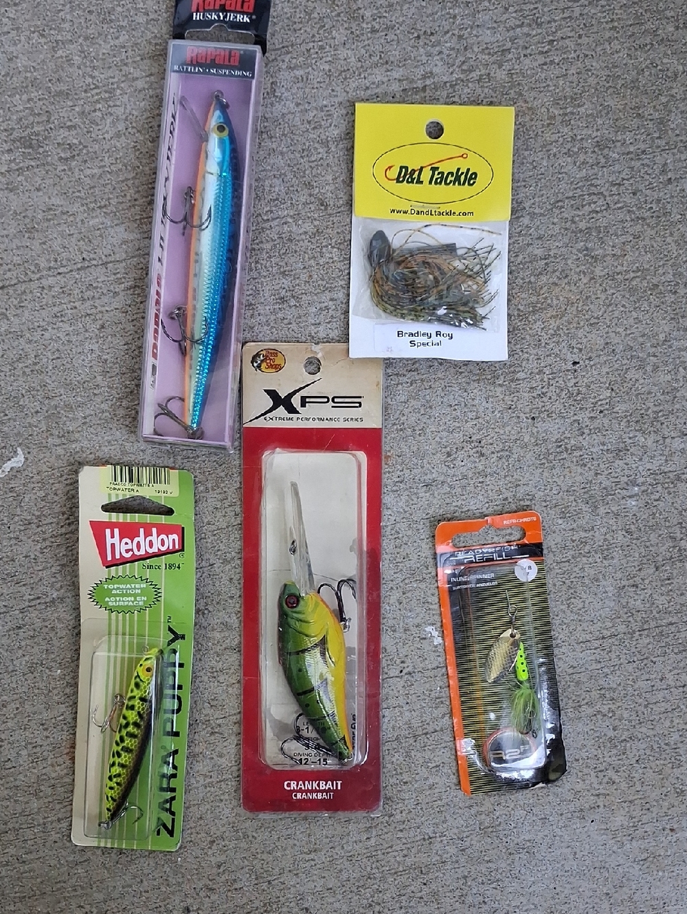 Heddon Zara Pupfy & Assorted Fishing Lures - Blue, Green, Yellow